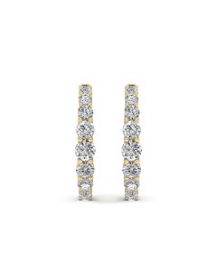 1.28 DEW White Moissanite Earring in 14K Yellow Gold