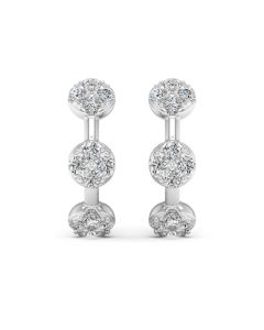 0.84 DEW White Moissanite Earring in 925 Platinum Plated