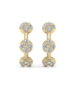 0.84 DEW White Moissanite Earring in 14K Yellow Gold