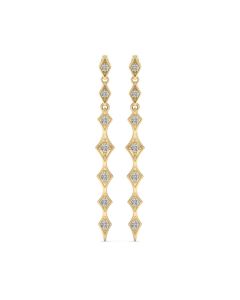 0.28 DEW White Moissanite Earring in 14K Yellow Gold