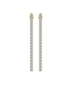 1.14 DEW White Moissanite Earring in 14K Yellow Gold