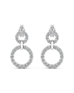 4.38 DEW White Moissanite Earring in 14K White Gold
