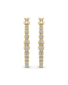 1.21 DEW White Moissanite Earring in 14K Yellow Gold