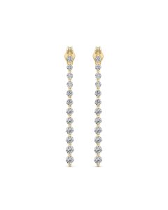 0.46 DEW White Moissanite Earring in 14K Yellow Gold