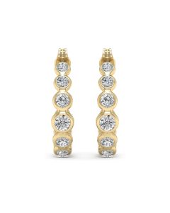 1.48 DEW White Moissanite Earring in 14K Yellow Gold