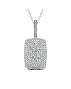 1.43 DEW Round White Moissanite Pendant in 14K White Gold