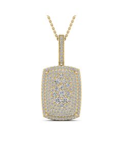 1.43 DEW Round White Moissanite Pendant in 14K Yellow Gold