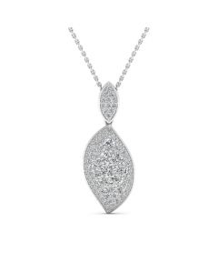 1.03 DEW Round White Moissanite Pendant in 14K White Gold