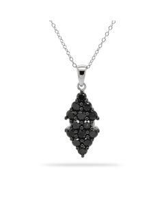 2.30 Cts Black Diamond Pendant in 925 Two Tone