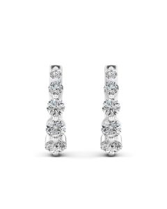 0.90 DEW White Moissanite Earring in 14K White Gold