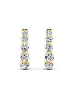 0.90 DEW White Moissanite Earring in 14K Yellow Gold