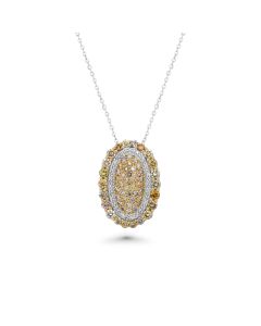 1.83 Cts Multi Color Diamond and White Diamond Pendant in 14K Two Tone