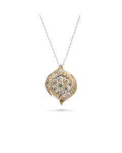 1.73 Cts Multi Color Diamond Pendant in 14K Two Tone