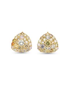 1.75 Cts Multi Color Diamond Earring in 14K Two Tone