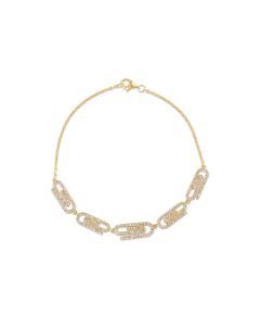 0.95 Cts White Diamond Bracelet in 14K Yellow Gold