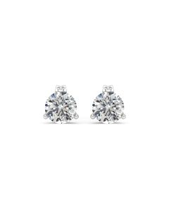 1.00 DEW White Moissanite Earring in 925 Platinum Plated