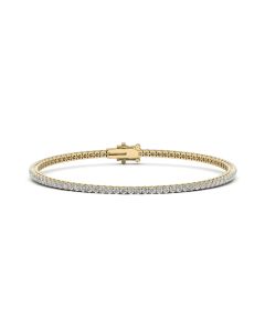 2.75 DEW White Moissanite Bracelet in 14K Yellow Gold