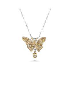 0.62 Cts Multi Color Diamond Pendant in 14K Two Tone