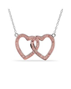0.36 Cts Pink Diamond Necklace in 925 Two Tone