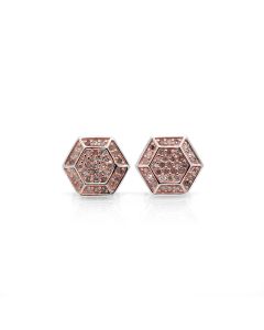 0.48 Cts Pink Diamond Earring in 925 Two Tone