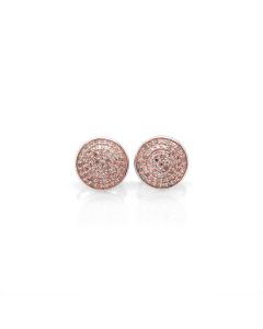 0.38 Cts Pink Diamond Earring in 925 Two Tone