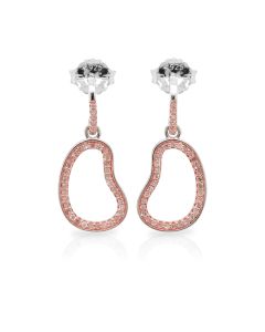 0.55 Cts Pink Diamond Earring in 925 Two Tone