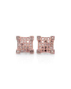 0.79 Cts Pink Diamond Earring in 925 Two Tone