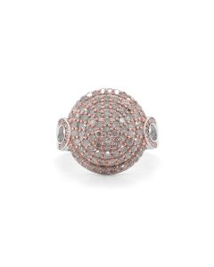 1.25 Cts Pink Diamond Ring in 925 Two Tone