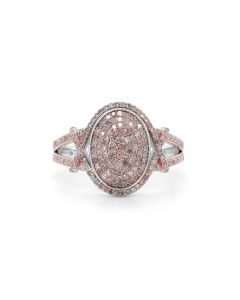 0.58 Cts Pink Diamond Ring in 925 Two Tone