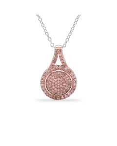 0.69 Cts Pink Diamond Pendant in 925 Two Tone