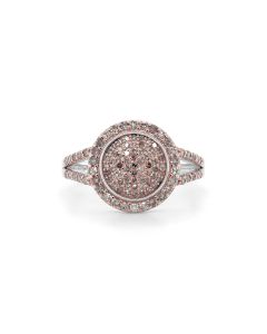 0.69 Cts Pink Diamond Ring in 925 Two Tone