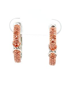 0.47 Cts Pink Diamond Hoop Earring in 925 Two Tone