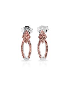 0.39 Cts Pink Diamond Earring in 925 Two Tone