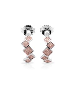 0.32 Cts Pink Diamond Earring in 925 Two Tone
