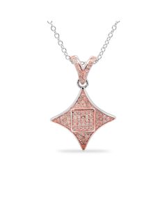 0.31 Cts Pink Diamond Pendant in 925 Two Tone