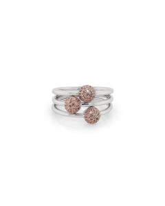 0.32 Cts Pink Diamond Ring in 925 Two Tone