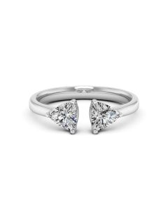 1.00 DEW Trillion White Moissanite Ring in 14K White Gold