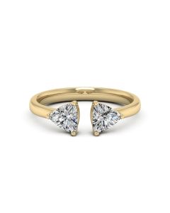 1.00 DEW Trillion White Moissanite Ring in 14K Gold