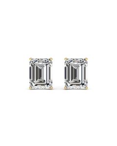 4.00 DEW White Moissanite Earring in 14K Yellow Gold