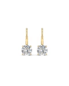 2.00 DEW White Moissanite Earring in 14K Yellow Gold