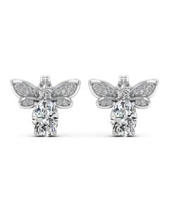 1.67 DEW White Moissanite Earring in 14K White Gold