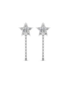 0.35 DEW White Moissanite Earring in 14K White Gold