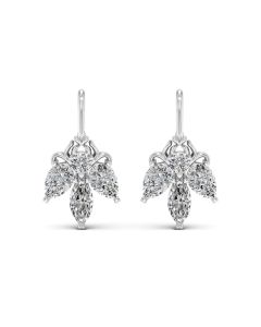 2.45 DEW White Moissanite Earring in 925 Platinum Plated
