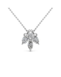 1.50 DEW Multi Shape White Moissanite Pendant in 14K White Gold