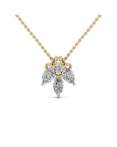 1.50 DEW Multi Shape White Moissanite Pendant in 14K Yellow Gold