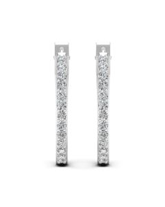1.46 DEW White Moissanite Earring in 925 Platinum Plated