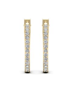 1.46 DEW White Moissanite Earring in 14K Yellow Gold