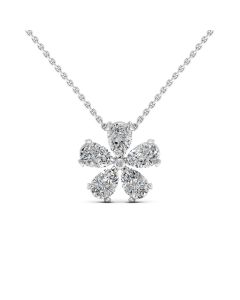 2.50 DEW Pear White Moissanite Pendant in 925 Sterling Silver
