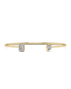 1.80 DEW White Moissanite Bangle in 14K Yellow Gold