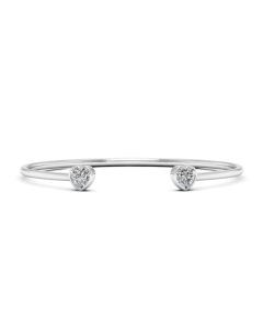 2.00 DEW White Moissanite Bangle in 925 Platinum Plated